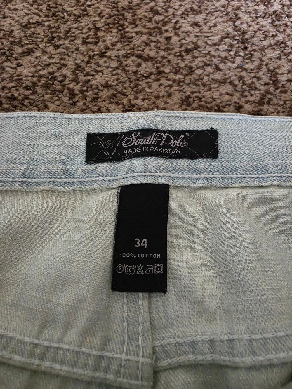 Vintage South Pole Light Blue Wash Jeans Mens Regular Fit Straight Leg Size 34